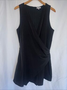 TCEC Black Sleeveless Wrap Mini Dress